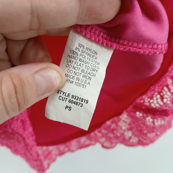 True Y2K Britney Black Pink Sheer Lace 3/4 Sleeve Top Petite SM Coquette Fairy - Picture 5 of 9